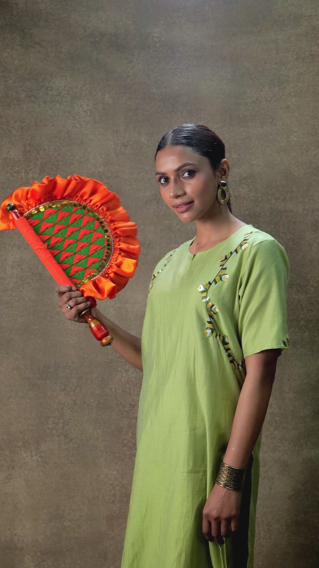 Pure Chanderi Hand Embroidered Phulkari Kurti - Cool Green + Artisanal + Punjab + Tradition + Women + MakeInIndia + Handicraft + Panjab + Rang + Colours + Girl Clothing + Fulkari + Threads + Colours + Colors + Embroidery + Handwork + Artisan + Stylish + Comfort wear + summer friendly + comfort wear + cool wear  + evening wear + office wear